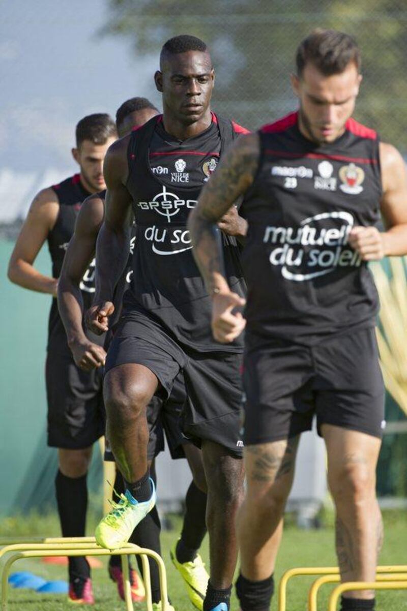 Mario Balotelli during a training session with his new club OGC Nice. Olivier Anrigo / EPA