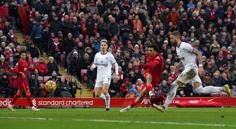 Trent Alexander-Arnold - 7: The 23-year-old misses Salah but still managed to be creative with his crosses and shooting. He pinged in the corner for the first goal. PA