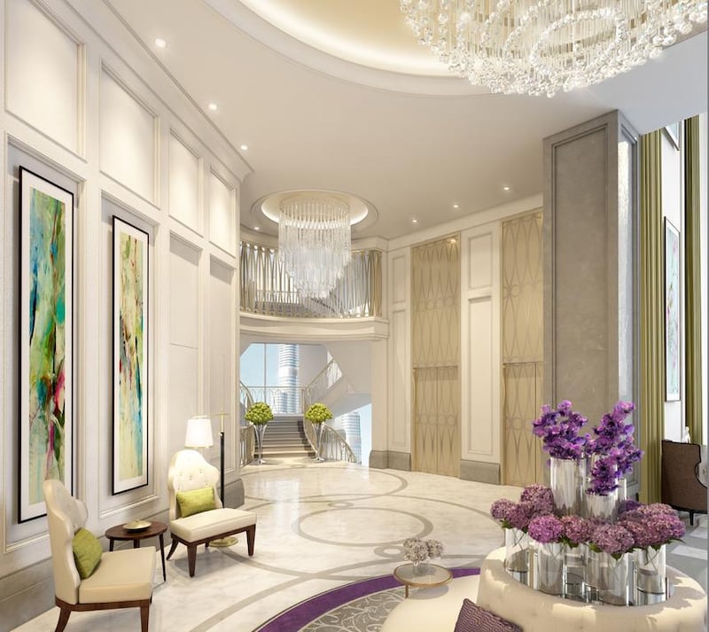 The Address Boulevard, which will be housed on the lower floors of a new, 72-storey Downtown Dubai tower linked to Dubai Mall, is nearing completion. Rendering courtesy Emaar Hospitality Group