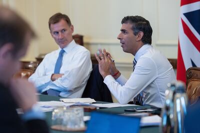 Rishi Sunak and Jeremy Hunt, left. 