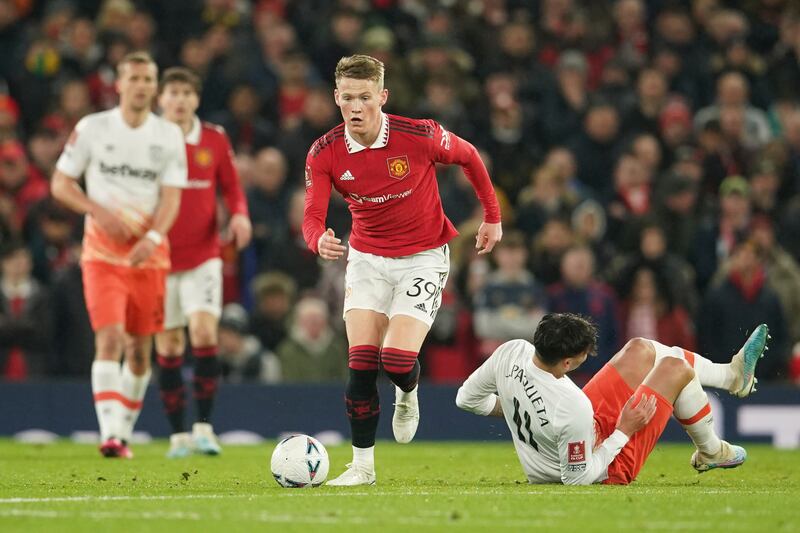 Scott McTominay 5 - Booked for the ninth time this season for a tackle on Benrahma. Off at half time after a first half when his side didn’t wake up. Had a chance to impress. Didn’t take it. AP Photo