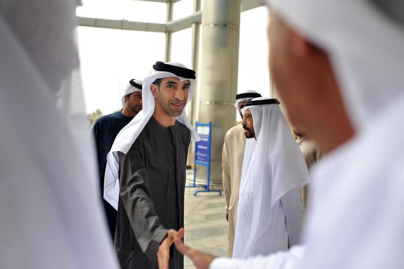 ABU DHABI, UNITED ARAB EMIRATES - - -  21 March 2017 ---  Dr. Thani Al Zeyoudi, the Minister of Climate Change and Environment, spoke at the Farmers Organic Products Marketing Festival at Lulu's in Mushrif mall on Tuesday, March 21, 2017. The event, hosted by the Ministry of Climate Change and Environment, showcased a variety of locally grown organic produce.  (  DELORES JOHNSON / The National  )  
ID:  86435
Reporter:  Naser Al Wasmi
Section: NA *** Local Caption ***  DJ-210317-NA-Farmers Festival-86435-001.jpg
