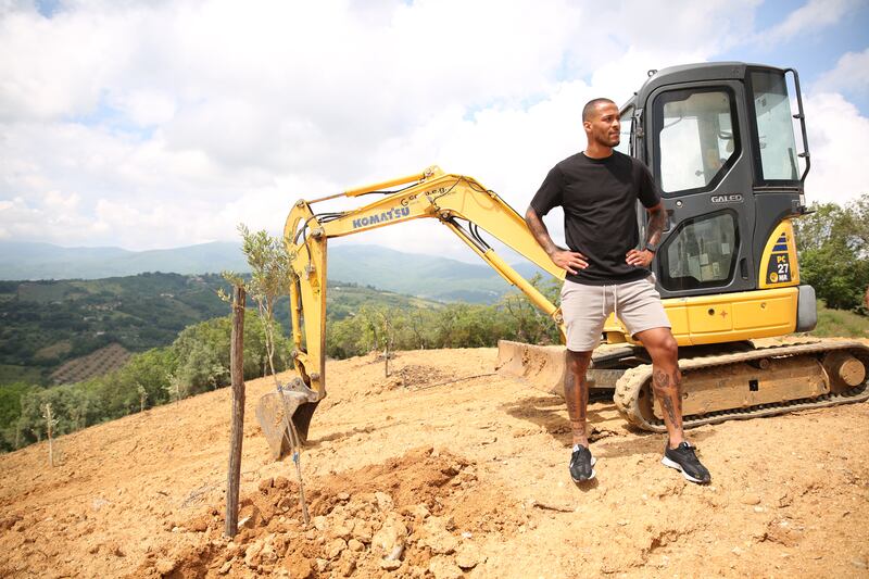 The Nigeria defender William Troost-Ekong at the farm in Torano Castello.