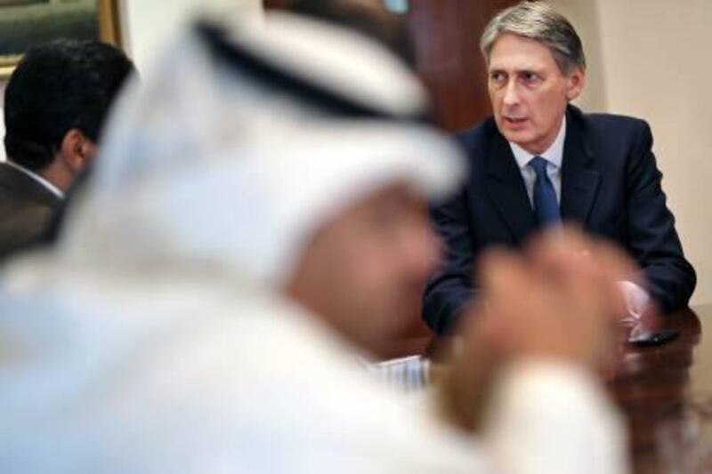 ABU DHABI, UNITED ARAB EMIRATES -  -  March 12, 2012 -  Philip Hammond MP, the UK's Secretary of State for Defense.  This is his first visit to the UAE as Defense Secretary.   ( DELORES JOHNSON / The National )
