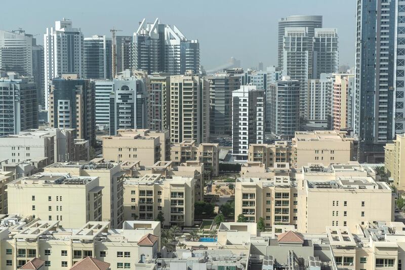 DUBAI, UNITED ARAB EMIRATES. 24 MAY 2018. Dubai Stock Photography. General image of high rise residential buildings in The Greens. (Photo: Antonie Robertson/The National) Journalist: None. Section: National.