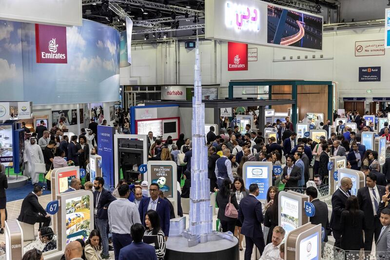 DUBAI, UNITED ARAB EMIRATES. 28 APRIL 2019. The first day of Arabian Travel Market at the Dubai World Trade Center. General image from the show. (Photo: Antonie Robertson/The National) Journalist: None. Section: Business.