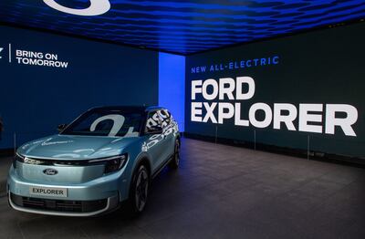 Ford's electric SUV during its launch in London. The company is spending billions on the development of electric vehicles. Bloomberg