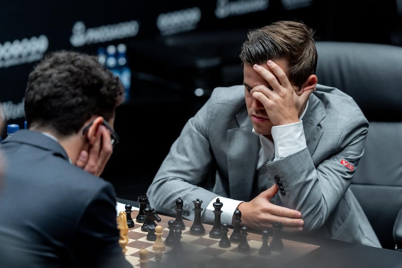 Salem Salah will come up against World Champion Magnus Carlsen in the Goldmoney Asian Rapid, a virtual speed chess tournament. Courtesy: Niki Riga / chess24.com