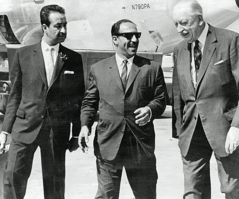 Mandatory Credit: Photo by Anthony Wallace/ANL/Shutterstock (5682204a)
Sabah Al-ahmad Al-jaber Al-sabah (centre) Foreign Minister Of Kuwait Between 1963 And 2003 And Khalid Jaffar Kuwaiti Ambassador To London And Sir Neville Bland Of The Foreign Office (right). Box 630 1290915147 A.jpg.
Sabah Al-ahmad Al-jaber Al-sabah (centre) Foreign Minister Of Kuwait Between 1963 And 2003 And Khalid Jaffar Kuwaiti Ambassador To London And Sir Neville Bland Of The Foreign Office (right). Box 630 1290915147 A.jpg.