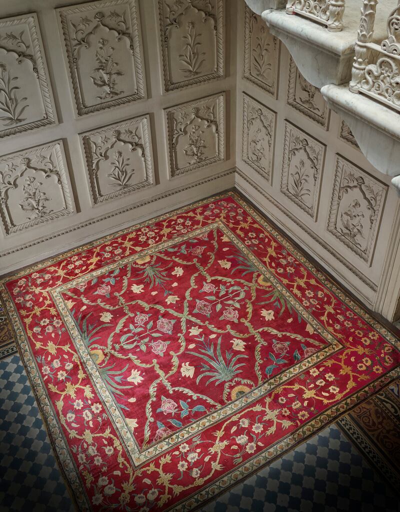Rare Royal Mughal Pashmina Carpet, Northern India.