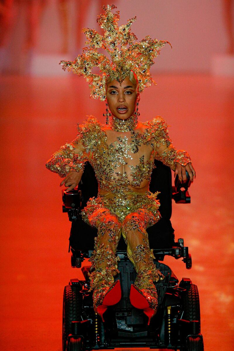 A model walks the runway for The Blonds during New York Fashion Week at Spring Studios on February 09, 2020 in New York City.  / AFP / Kena Betancur
