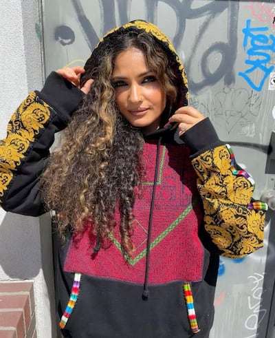 Suzy Tamimi is known for her American streetwear fused with traditional Palestinian embroidery. Photo: Suzy Tamimi