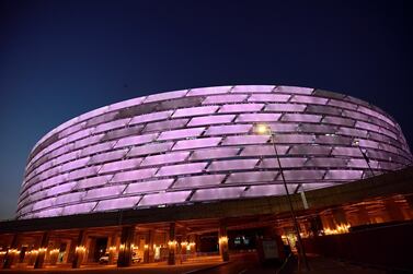 The Olympic Stadium in Baku will host the Europa League final between Arsenal and Chelsea. EPA