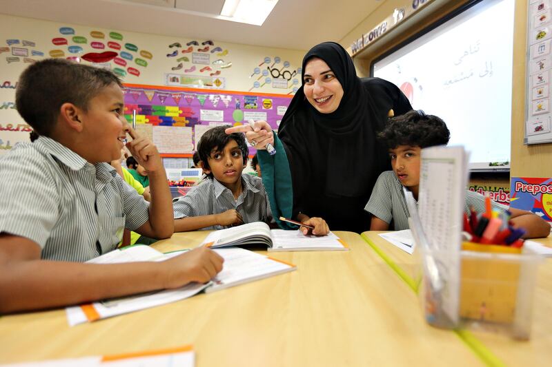 24 - April - 2014,  Al Bateen Secondary School,  Abu Dhabi

Interview with Maha Salajh an Emirati teacher about the education and teaching. Fatima Al Marzooqi/ The National.