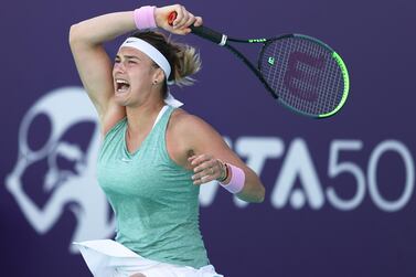 Aryna Sabalenka is aiming to win her third successive title when she takes on Veronika Kudermetova in the Abu Dhabi WTA Women's Tennis Open final. Getty 