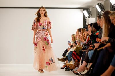 epa07023660 A model presents a creation by Temperley London at the London Fashion Week, in London, Britain, 15 September 2018. The presentation of the Women's Spring-Summer 2018-2019 collections runs from 14 to 18 September.  EPA/Tolga Akmen