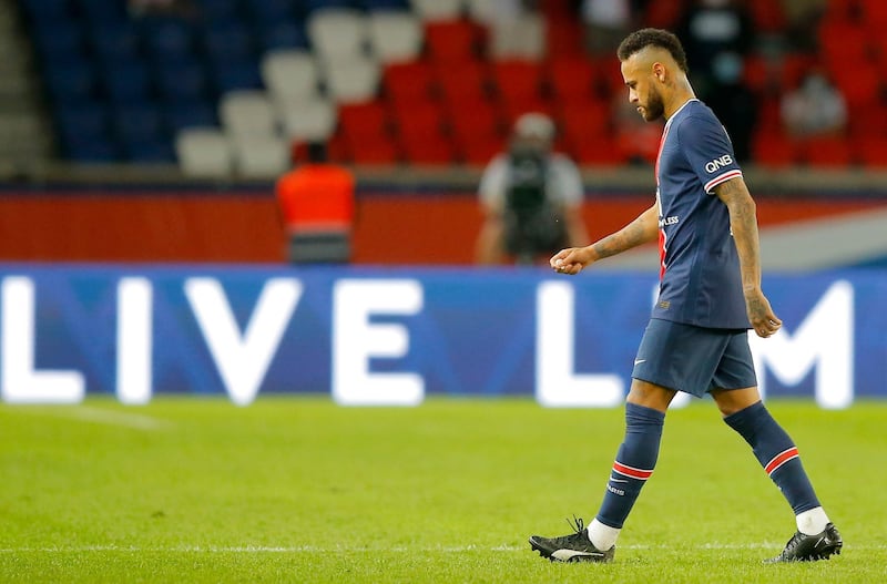 Neymar leaves the pitch. AP