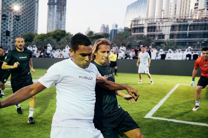 15.04.18  Match of Friendship - Pele XI vs. a Marcello Lippi XI. Serginho and M. Salgado.
Dubai Opera Garden, Dubai Opera, downtown
Anna Nielsen For The National

