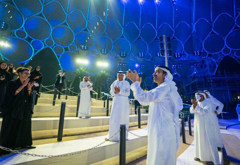 Sheikh Abdullah bin Zayed, the UAE Minister of Foreign Affairs and International Co-operation, visits Expo 2020 in Dubai.