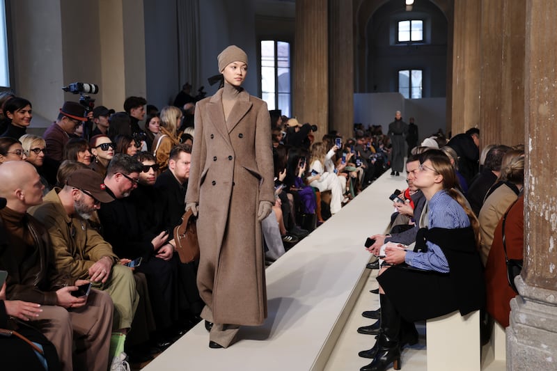 Muted, earthy tones featured heavily at Max Mara. Getty Images