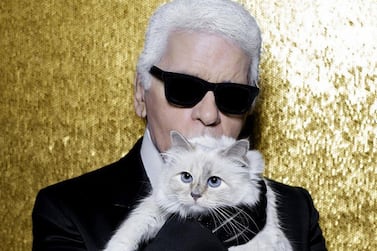 Choupette with her late owner, Karl Lagerfeld. Courtesy Choupette
