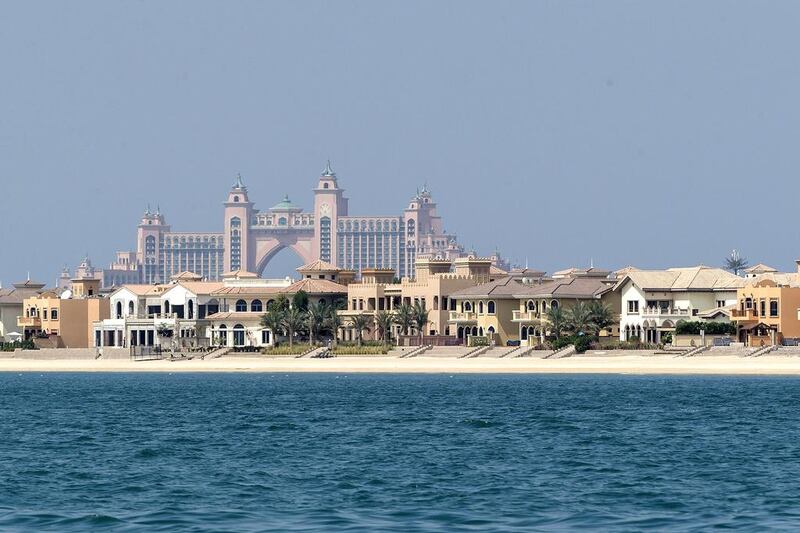 Transactions have fallen on Palm Jumeirah during the first half of 2016, according to Core. Antonie Robertson / The National