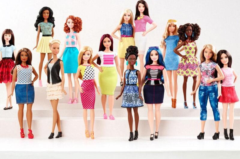 Toymaker Mattel has reinvented Barbie this year, with a range of dolls in a variety of sizes and skin tones. Image courtesy Mattel 