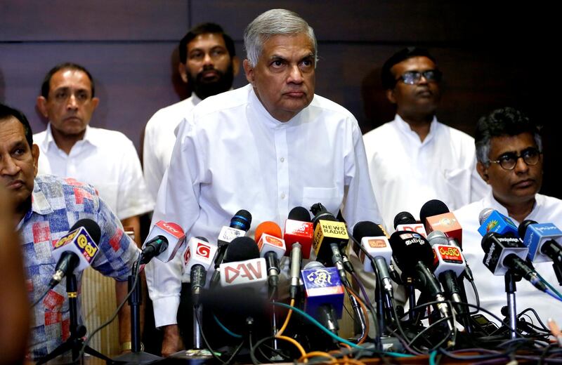 Sri Lanka's ousted Prime Minister Ranil Wickremesinghe arrives at a news conference in Colombo, Sri Lanka October 27, 2018. REUTERS/Dinuka Liyanawatte