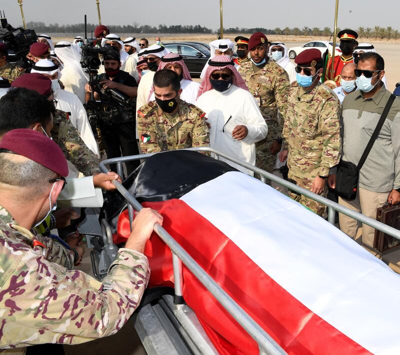 The body of Kuwait's late Emir Sheikh Sabah Al Sabah, who died after  medical treatment in US, arrives in Kuwait City, Kuwait.  Reuters