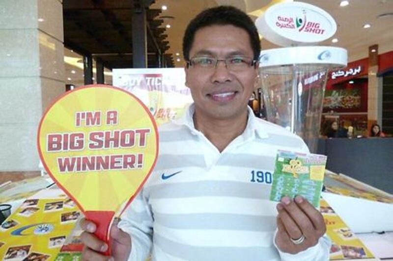 Filipino engineer Amelito Gozun won the Dh100,000 cash prize on a Big Shot football ticket.