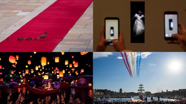 This week's selection includes the Olympic flame in Paris, ducks on the red carpet and Rapunzel's Lantern Festival