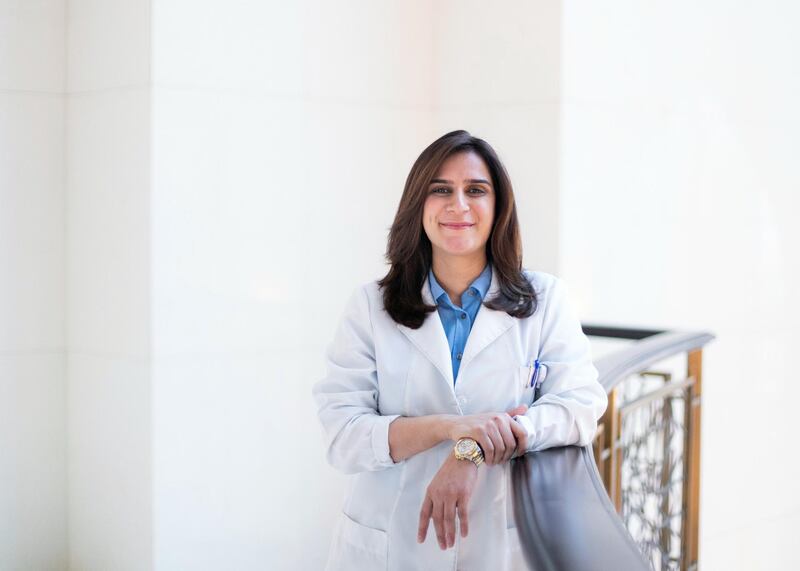 ABU DHABI, UNITED ARAB EMIRATES - JULY 8 2019.

Dr Sara Al Bastaki is the only Emirati female doctor that is a colon-rectal surgeon. 

Photo by Reem Mohammed/The National)

Reporter:
Section: 