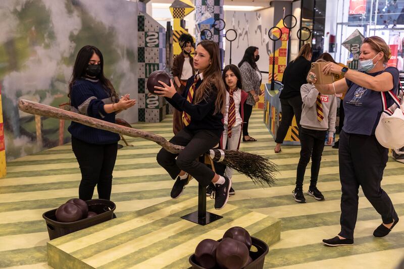 The experience is interactive with broomsticks to sit on and games of Quidditch to play.