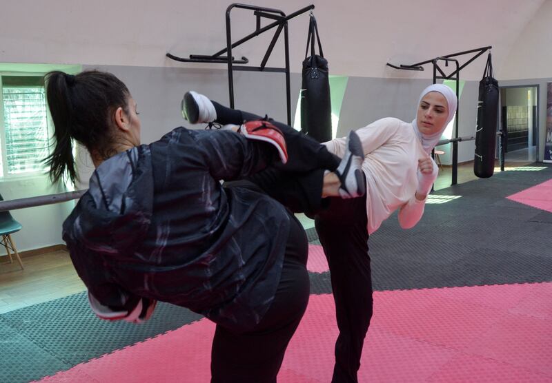 Jordanian Taekwondo player, Juliana Alsadeq, trains in Amman, Jordan January 24, 2023.  REUTERS / Muath Freij