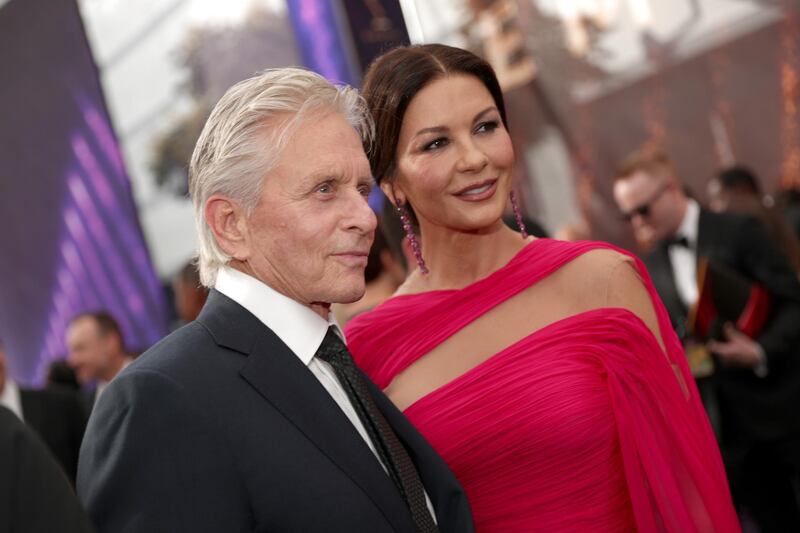 LOS ANGELES, CALIFORNIA - SEPTEMBER 22: Michael Douglas and Catherine Zeta-Jones walk the red carpet during the 71st Annual Primetime Emmy Awards on September 22, 2019 in Los Angeles, California.   Rich Polk/Getty Images for IMDb/AFP