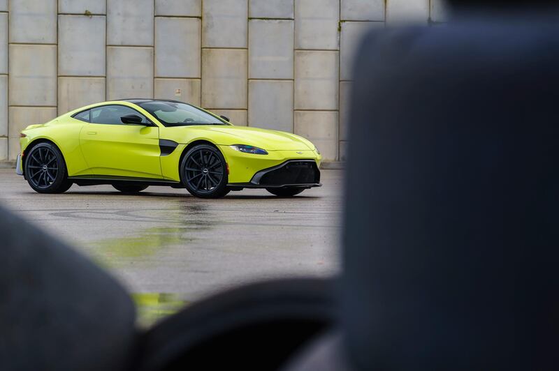 The Vantage in 'lime essence'. Aston Martin