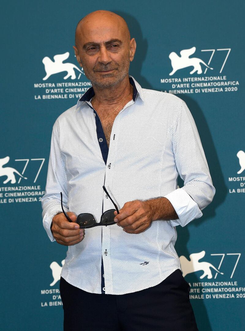 Actor Salim Daw poses pose at a photocall for 'Gaza Mon Amour ' at the 77th Venice International Film Festival on September 4, 2020. EPA