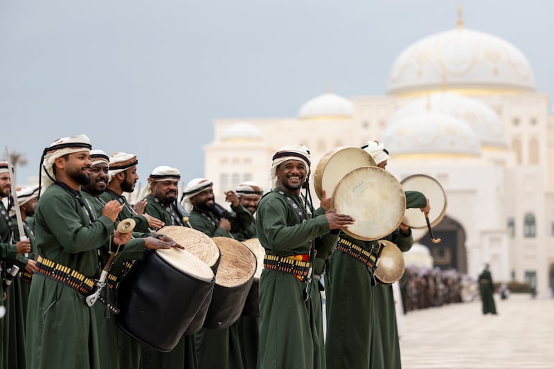 Emirati performers at the state reception at Qasr Al Watan. Ryan Carter / UAE Presidential Court