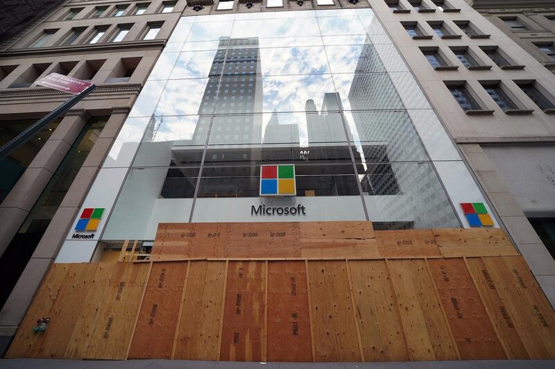 The Microsoft store is pictured in the Manhattan borough of New York City, New York, U.S., June 26, 2020. REUTERS/Carlo Allegri