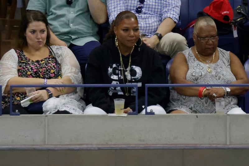 Actress Queen Latifah watches from the stands during the match between Serena Williams and Danka Kovinic. Reuters