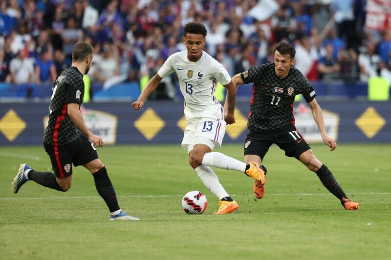 France's midfielder Boubacar Kamara suffered a knee ligament injury in September that will keep him out until after the World Cup. AFP