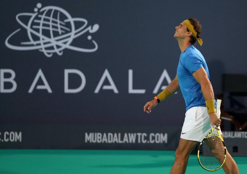 Rafael Nadal looks dejected after losing the second set to Kevin Anderson 6-3. Reuters