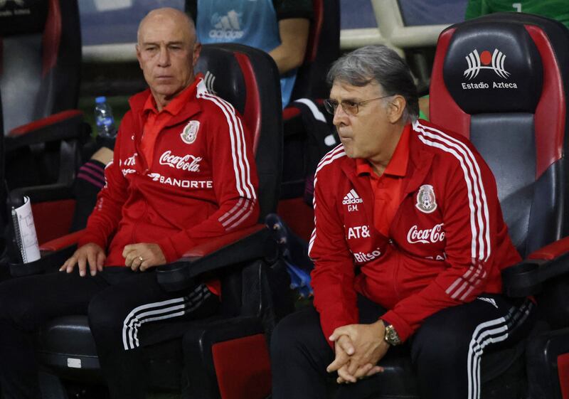 Mexico manager Tata Martino, right, during the game. Reuters