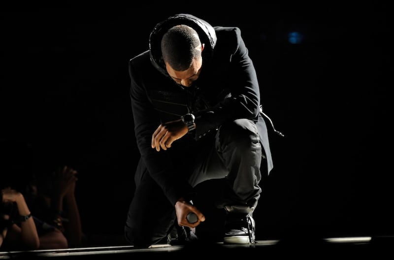 Kanye West performs at the 50th Annual Grammy Awards in Los Angeles on  February 10, 2008. The Nike Air Yeezy 1 Prototypes worn by West during his performance were acquired for $1.8 million by social investing platform Rares. AP