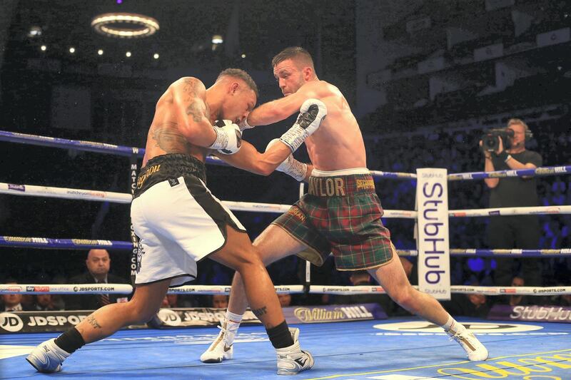 LONDON, ENGLAND - OCTOBER 26: Josh Taylor in action against Regis Prograis during the World Boxing Super Series Super-Lightweight Ali Trophy Final at The O2 Arena on October 26, 2019 in London, England. (Photo by Stephen Pond/Getty Images)