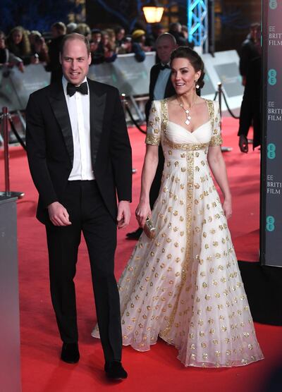 epa08188808 (L-R) Britain's William and Catherine, Duke and Duchess of Cambridge attend the 73rd annual British Academy Film Award at the Royal Albert Hall in London, Britain, 02 February 2020. The ceremony is hosted by the British Academy of Film and Television Arts (BAFTA).  EPA/NEIL HALL *** Local Caption *** 54975994