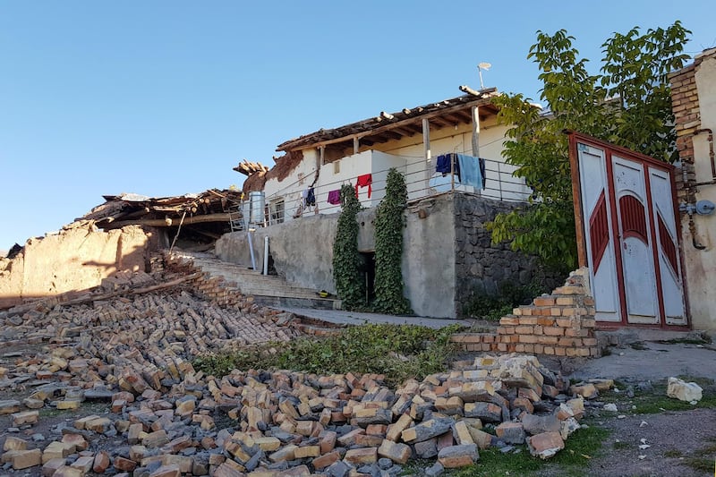 A collapsed home after an earthquake in Iran in 2019.