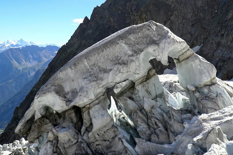 Planpincieux Glacier, which lies under a massif of Mont Blanc. AP Photo