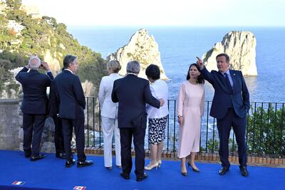 G7 foreign ministers met on the island of Capri under Italy's presidency. EPA 