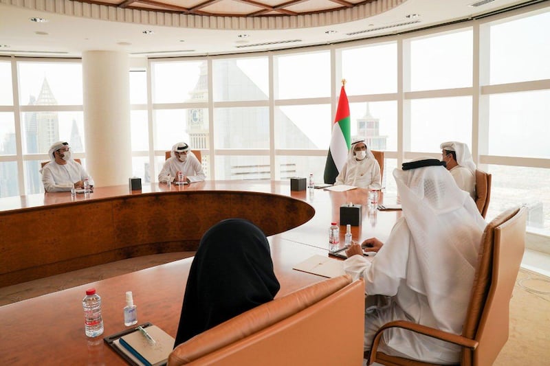 Sheikh Mohammed bin Rashid, Vice President and Ruler of Dubai, chairs a meeting to establish a work strategy for the Ministry of Industry and Advanced Technology. The new ministry was formed during a UAE Cabinet reshuffle in early July. Wam